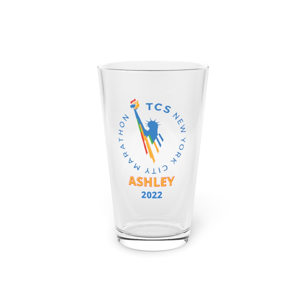 New York City Marathon Map Pint Glass