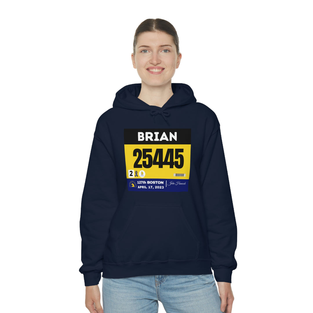 Boston Bib Hoodie, Marathon Hoodie, Personalized Marathon Hoodie, Boston Runner, 2023 Boston Bib, Unisex Heavy Blend™ Hooded Sweatshirt