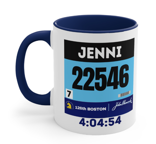 Boston Bib Cup, 11oz, Boston Runner Gift, Personalized Runner Cup, Runner Gift