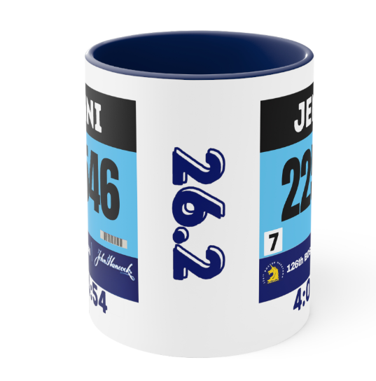 Boston Bib Cup, 11oz, Boston Runner Gift, Personalized Runner Cup, Runner Gift