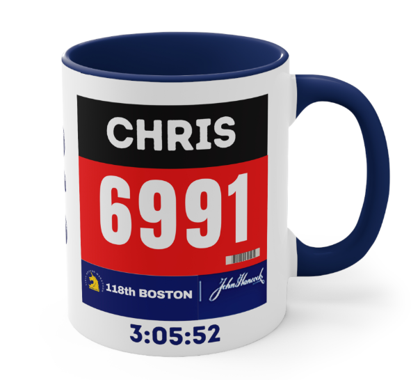 Boston Bib Cup, 11oz, Boston Runner Gift, Personalized Runner Cup, Runner Gift
