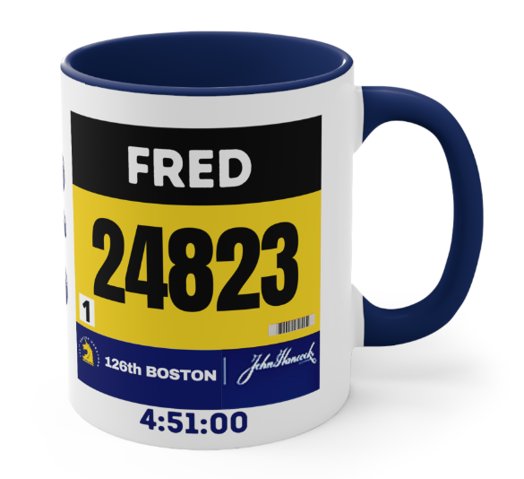 Boston Bib Cup, 11oz, Boston Runner Gift, Personalized Runner Cup, Runner Gift