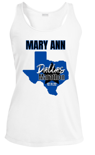 Dallas Marathon, Ladies' Performance Racerback Tank, Dallas Running Tank