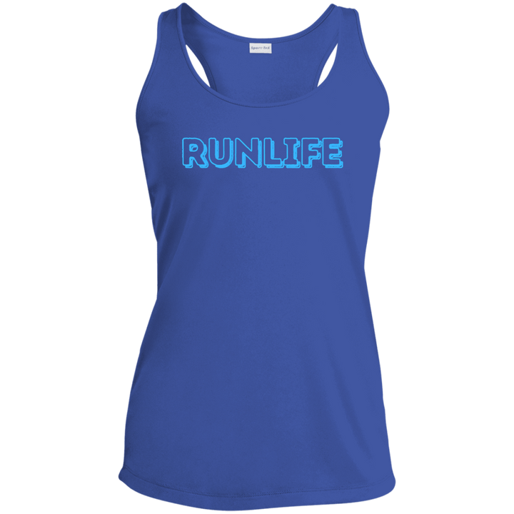 RUN LIFE, Ladies' Performance Racerback Tank, Running Tank, Athletic Running Tee