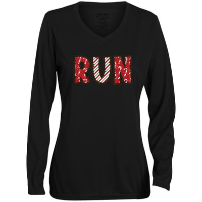 Christmas Run Shirt, Women's Running Shirt, Long Sleeve, RUN, Gift for Runner
