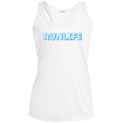 RUN LIFE, Ladies' Performance Racerback Tank, Running Tank, Athletic Running Tee