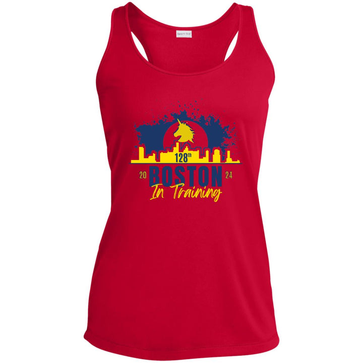 Boston 2024, 128th Boston, In Training, Ladies' Performance Racerback Tank