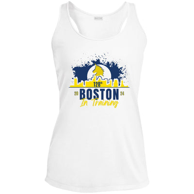 Boston 2024, 128th Boston, In Training, Ladies' Performance Racerback Tank