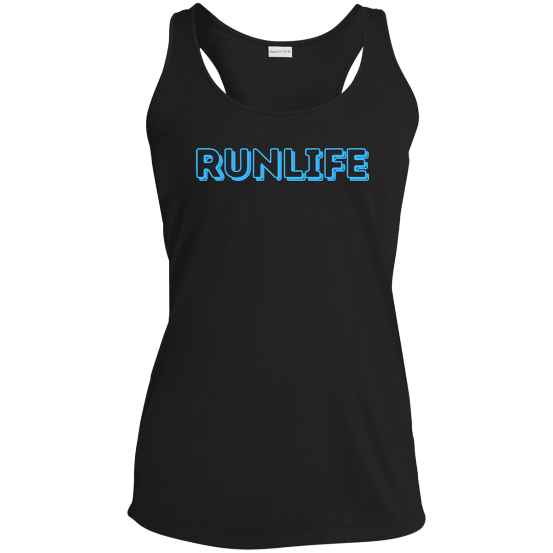 RUN LIFE, Ladies' Performance Racerback Tank, Running Tank, Athletic Running Tee