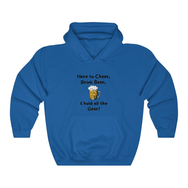 Here to Cheer Drink Beer & Hold Gear, Marathon Support Hoodie, Triathlon Support Hoodie, Ironman Support Crew, Unisex Heavy Blend