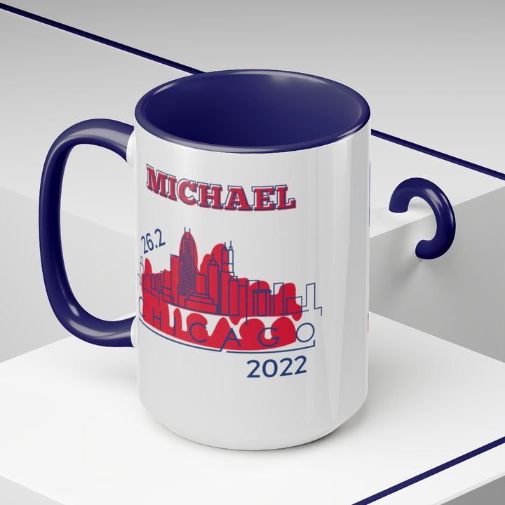 Chicago Marathon, Chicago Bib Cup, Accent Coffee Mug, 15oz, 26.2, Chicago Cup, Chicago Marathon Gift, Custom Marathon Gift, 2022 Chicago