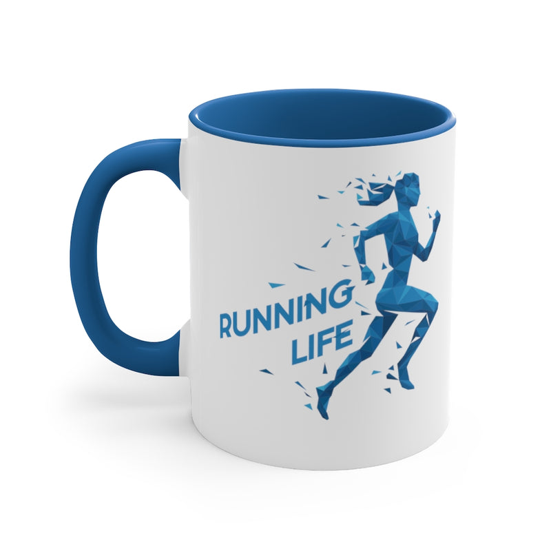 Running Life Cup, Mug for Runner, Accent Coffee Mug, 11oz, Gift for Runner,