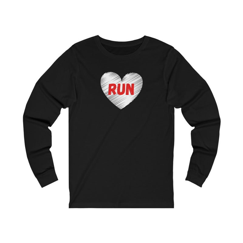 Love Run Shirt, I Love Running, I Heart Running, Unisex Jersey Long Sleeve Tee