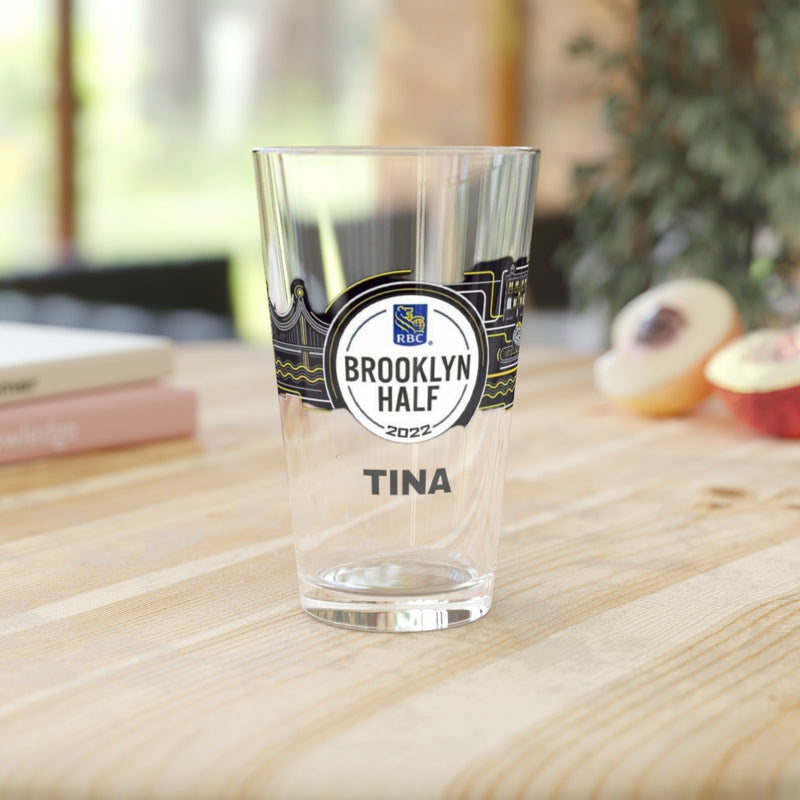 Brooklyn Half Marathon, 13.1, Pint Glass, 16oz, 2022 Brooklyn Half, Gift for Runner, Brooklyn Beer Glass
