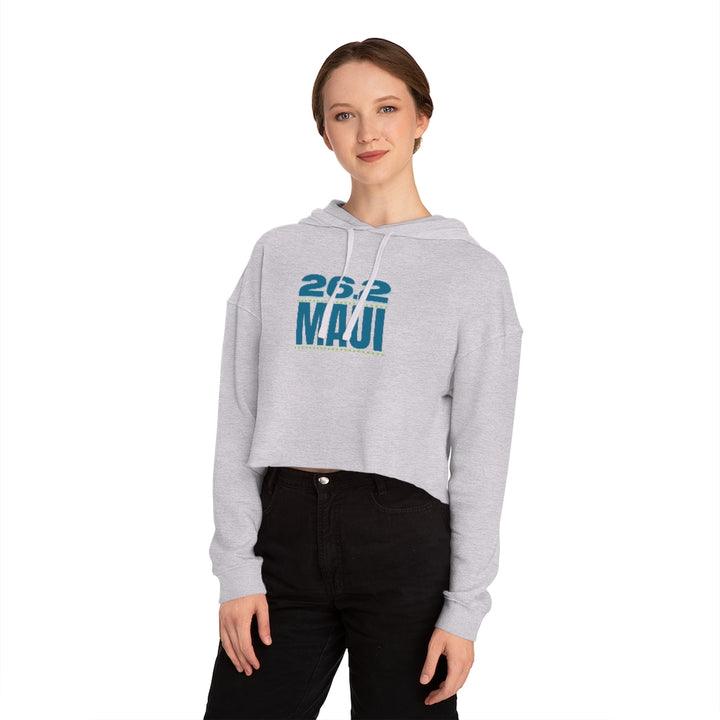 Maui Marathon Women's Cropped Hooded Sweatshirt, 26.2 Maui, Marathon Hoodie, Gift for Runner, Gift for Her