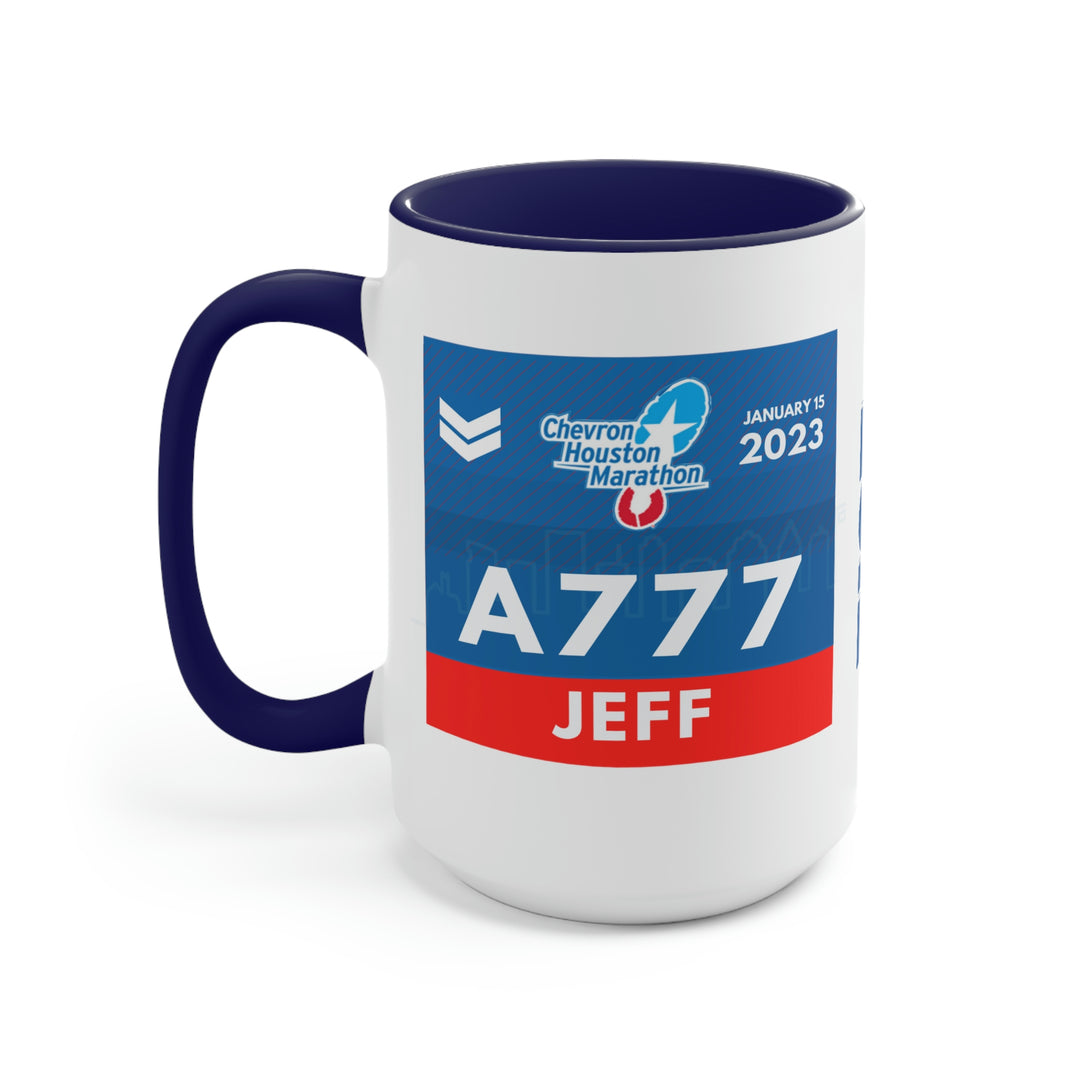 Houston Marathon, Houston Bib Cup, 15oz, Houston Marathon Gift, Houston Runner, 2023 Marathon Mug