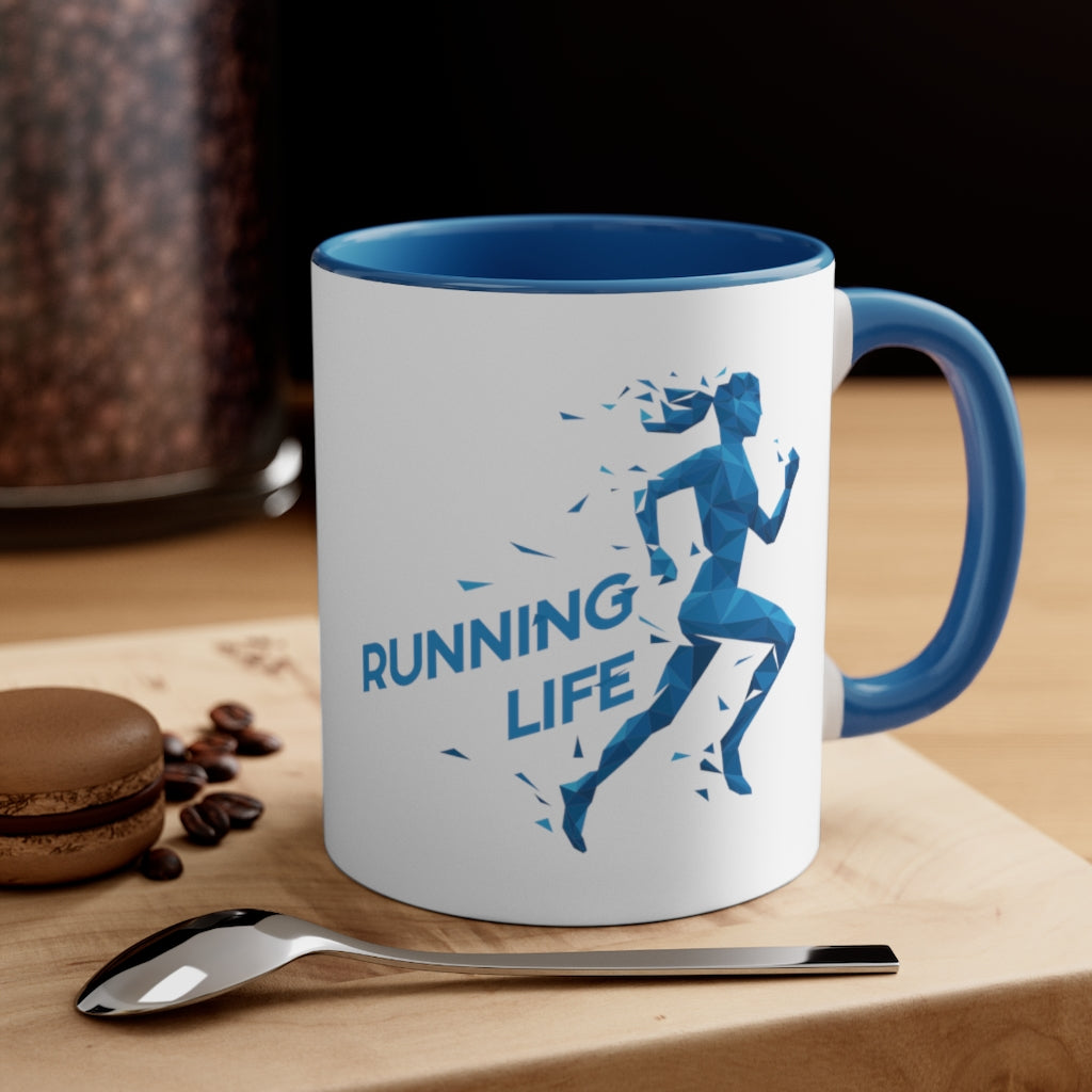 Running Life Cup, Mug for Runner, Accent Coffee Mug, 11oz, Gift for Runner,