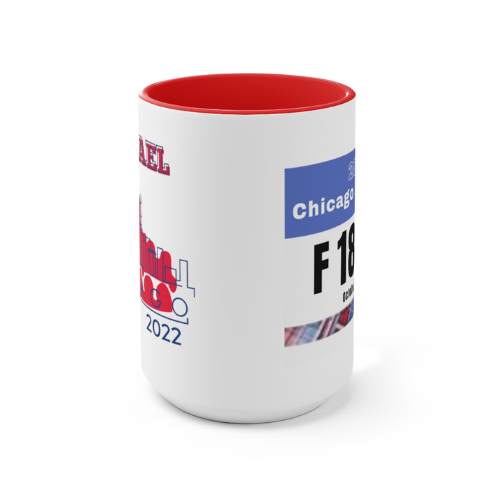 Chicago Marathon, Chicago Bib Cup, Accent Coffee Mug, 15oz, 26.2, Chicago Cup, Chicago Marathon Gift, Custom Marathon Gift, 2022 Chicago