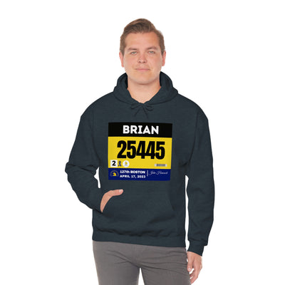Boston Bib Hoodie, Marathon Hoodie, Personalized Marathon Hoodie, Boston Runner, 2023 Boston Bib, Unisex Heavy Blend™ Hooded Sweatshirt