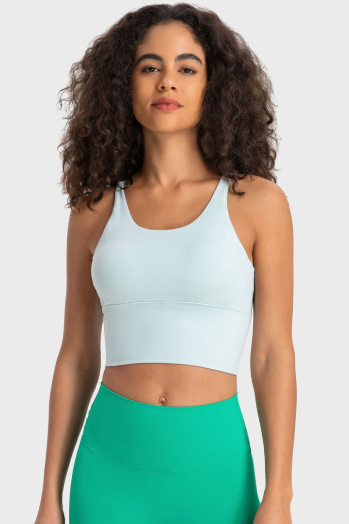 Crisscross Back Ladder Detail Sports Bra