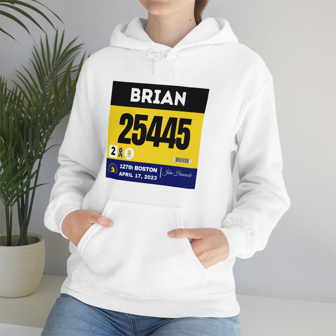 Boston Bib Hoodie, Marathon Hoodie, Personalized Marathon Hoodie, Boston Runner, 2023 Boston Bib, Unisex Heavy Blend™ Hooded Sweatshirt