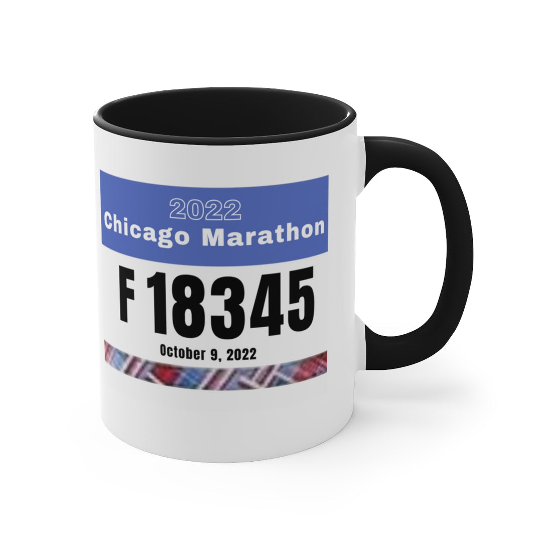 Chicago Marathon, Chicago Bib Cup, Accent Coffee Mug, 11oz, 26.2, Chicago Cup, Chicago Marathon Gift, Custom Marathon Gift, 2022 Chicago