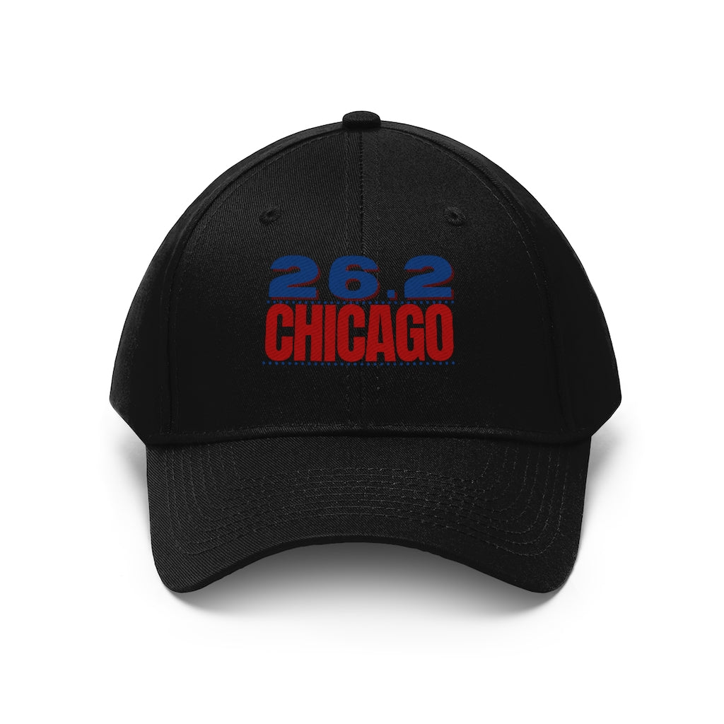 26.2 Chicago Hat, Chicago Runner, Embroidered Marathon Cap, Unisex Twill Hat, Marathon Gift