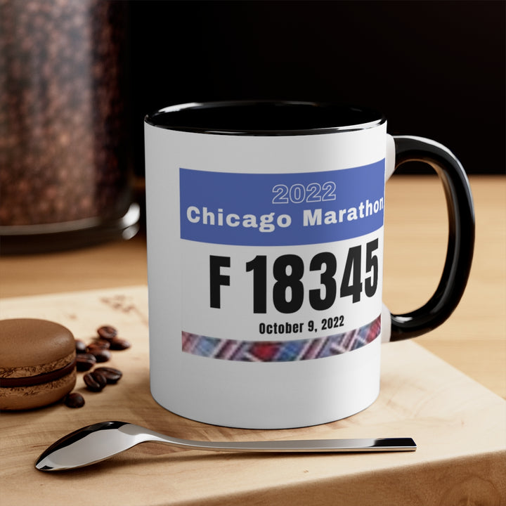 Chicago Marathon, Chicago Bib Cup, Accent Coffee Mug, 11oz, 26.2, Chicago Cup, Chicago Marathon Gift, Custom Marathon Gift, 2022 Chicago