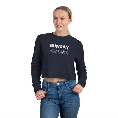 Runday Funday Cropped Sweatshirt, Women's Cropped Sweatshirt, Runners Shirt, Runners Cropped Top, Gift for Runner