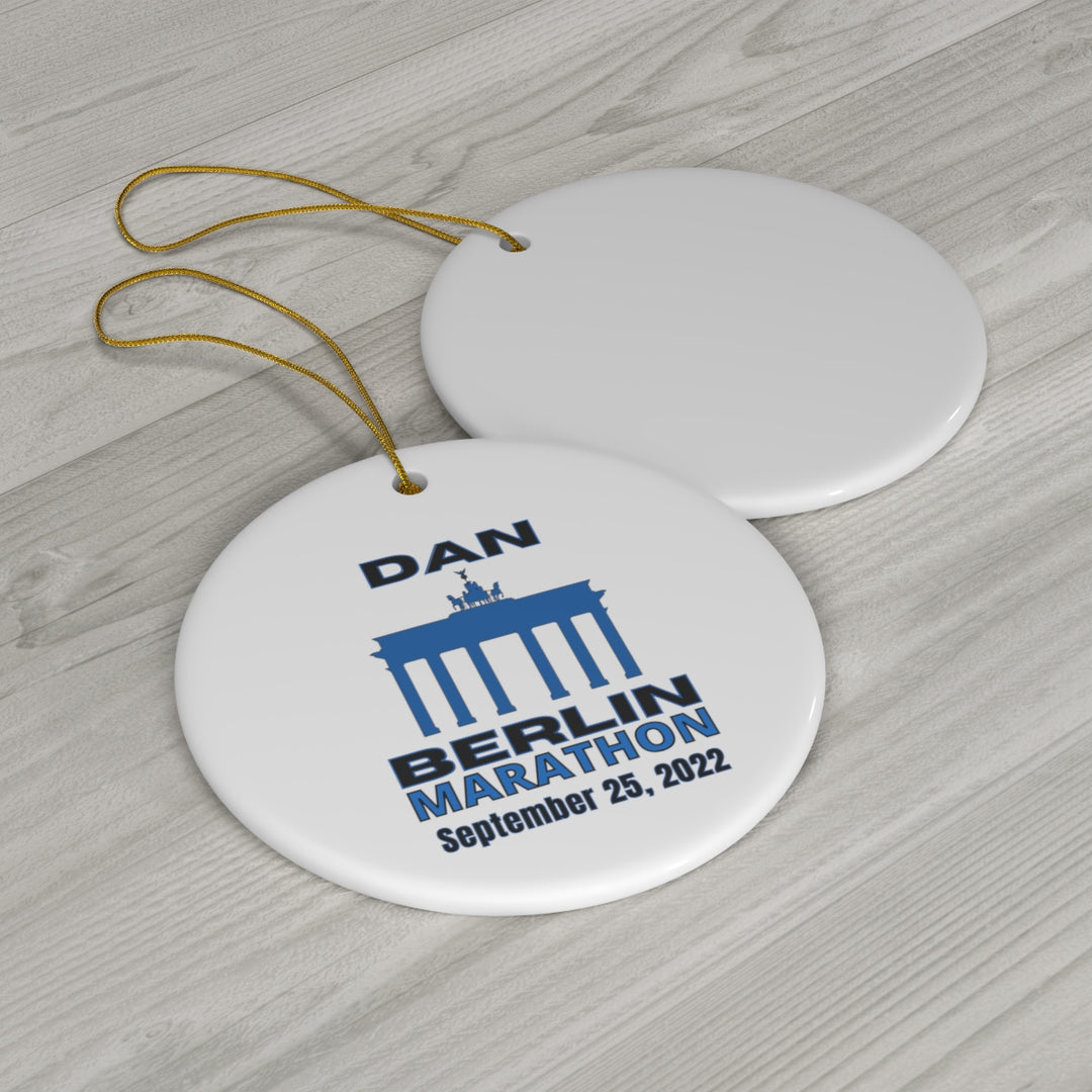 Berlin Marathon, Ceramic Ornament, Custom Berlin Marathon Gift, Berlin 26.2, Marathon Majors, Berlin Marathon Ornament