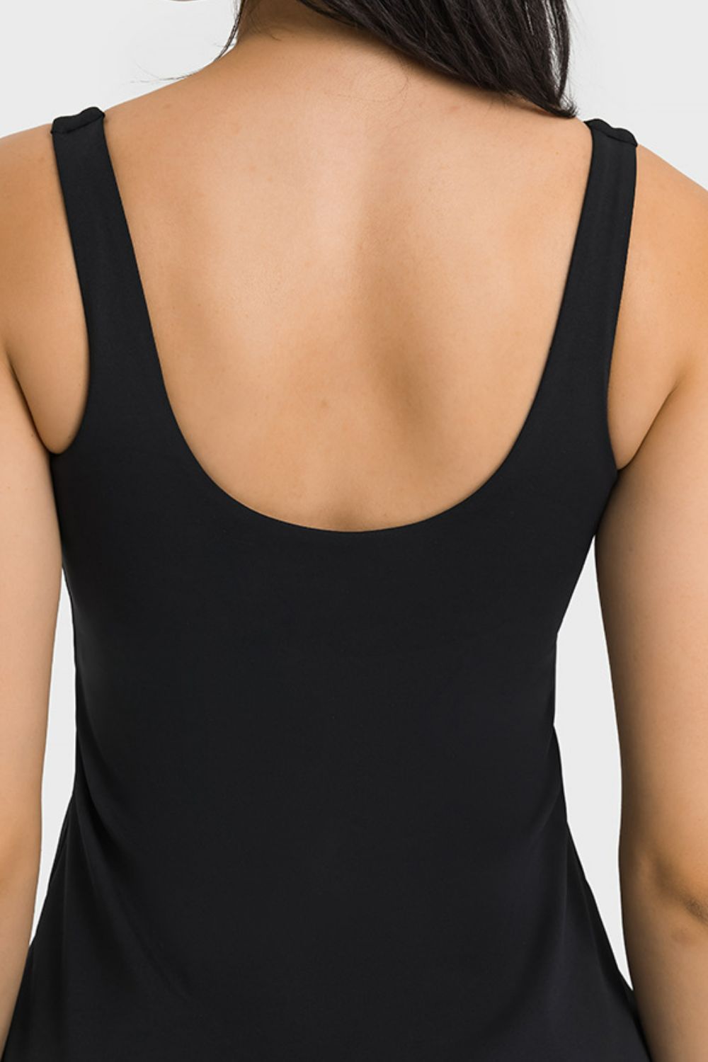 Sports Dress, Square Neck Athletic Tank Dress, Full Coverage Bottoms