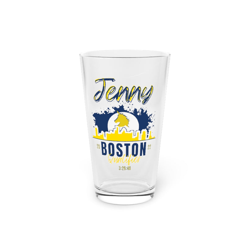 Boston, 26.2 Pint Glass, 16oz, Boston Runner, Gift for Boston Qualifier, Boston Beer Glass
