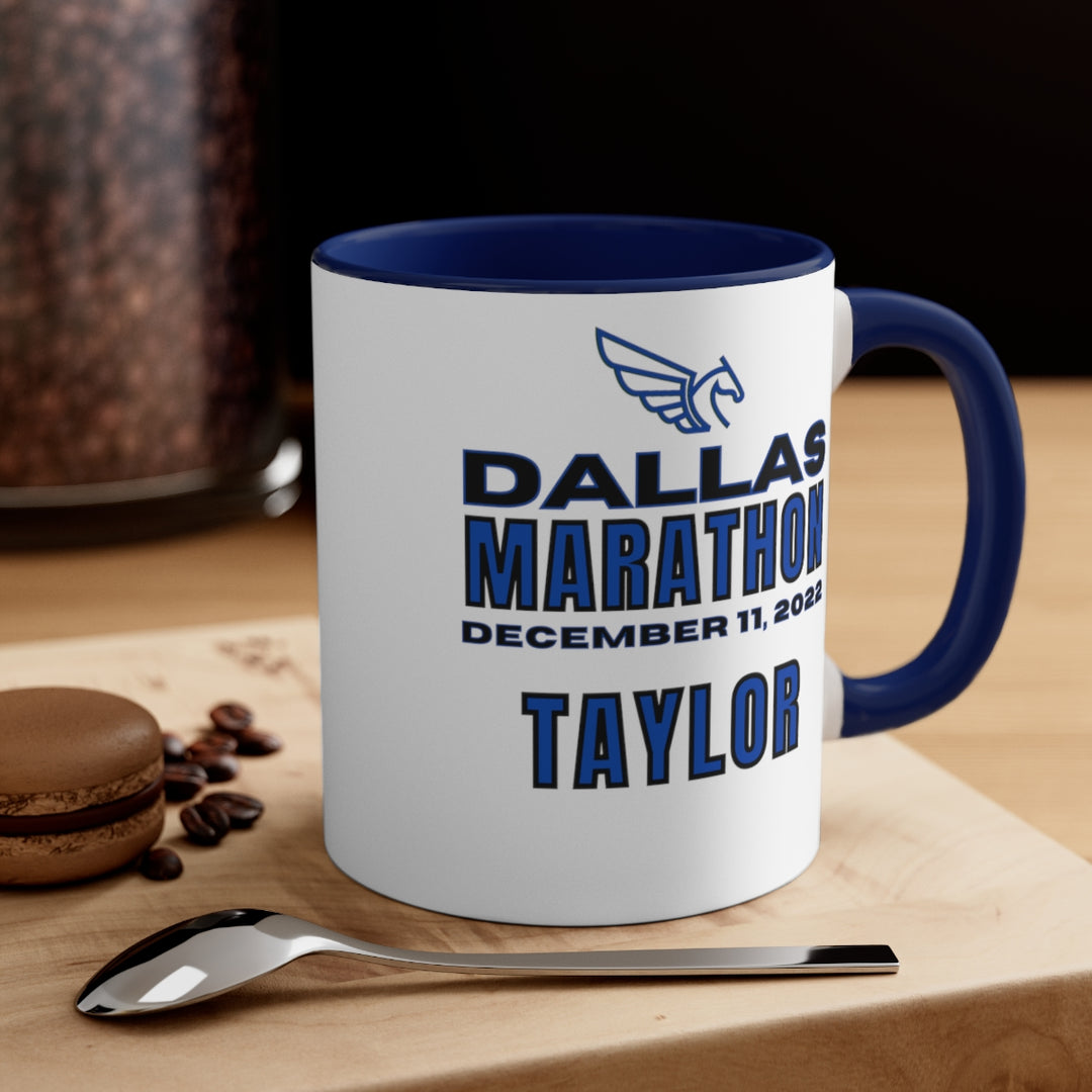 Dallas Marathon Coffee Cup, 11oz, Dallas Half Marathon, Dallas Marathon, Personalized Coffee Cup