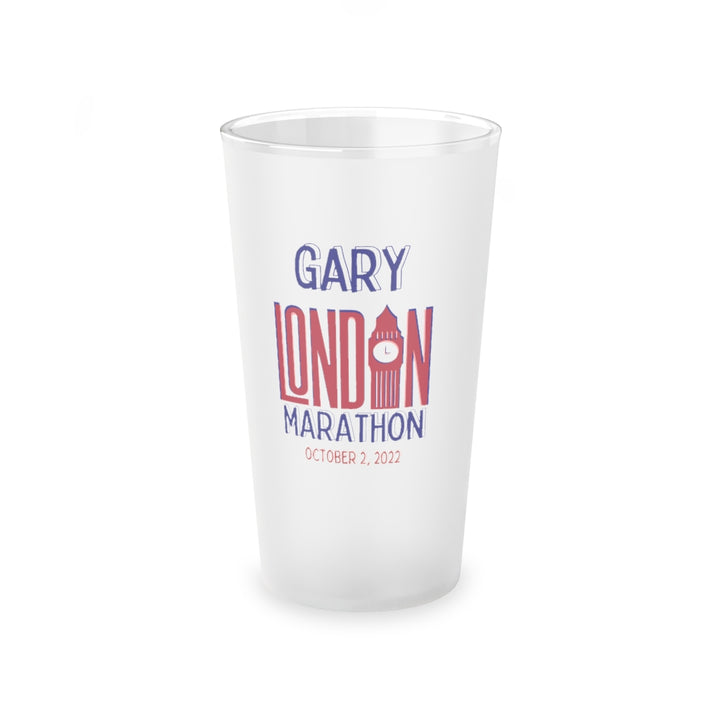 London Marathon, Frosted Pint Glass, 16oz, London 26.2, London Beer Glass, Gift for London Runner