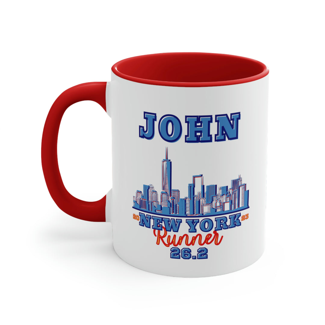 New York Cup, 2023 New York Runner, Accent Coffee Mug, 11oz, 26.2, Gift for New York City Runner