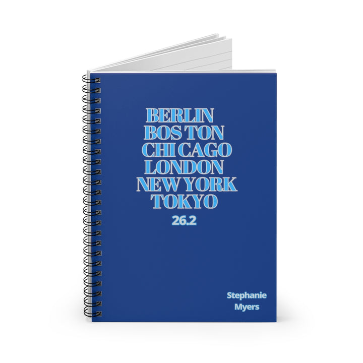 World Marathon Majors, 26.2, Spiral Notebook, Gift for Marathoner,  Custom Gift for Runner, Boston, Berlin, London, Tokyo, Chicago, NYC