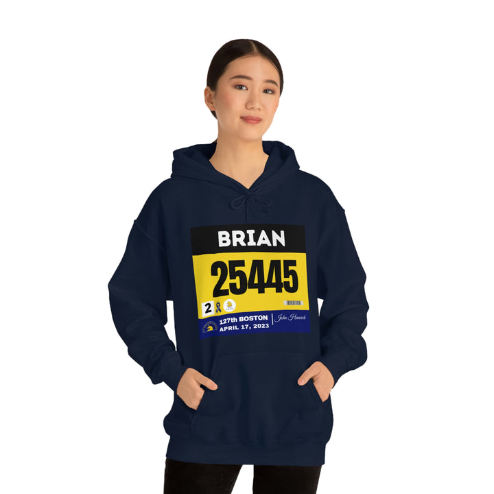 Boston Bib Hoodie, Marathon Hoodie, Personalized Marathon Hoodie, Boston Runner, 2023 Boston Bib, Unisex Heavy Blend™ Hooded Sweatshirt