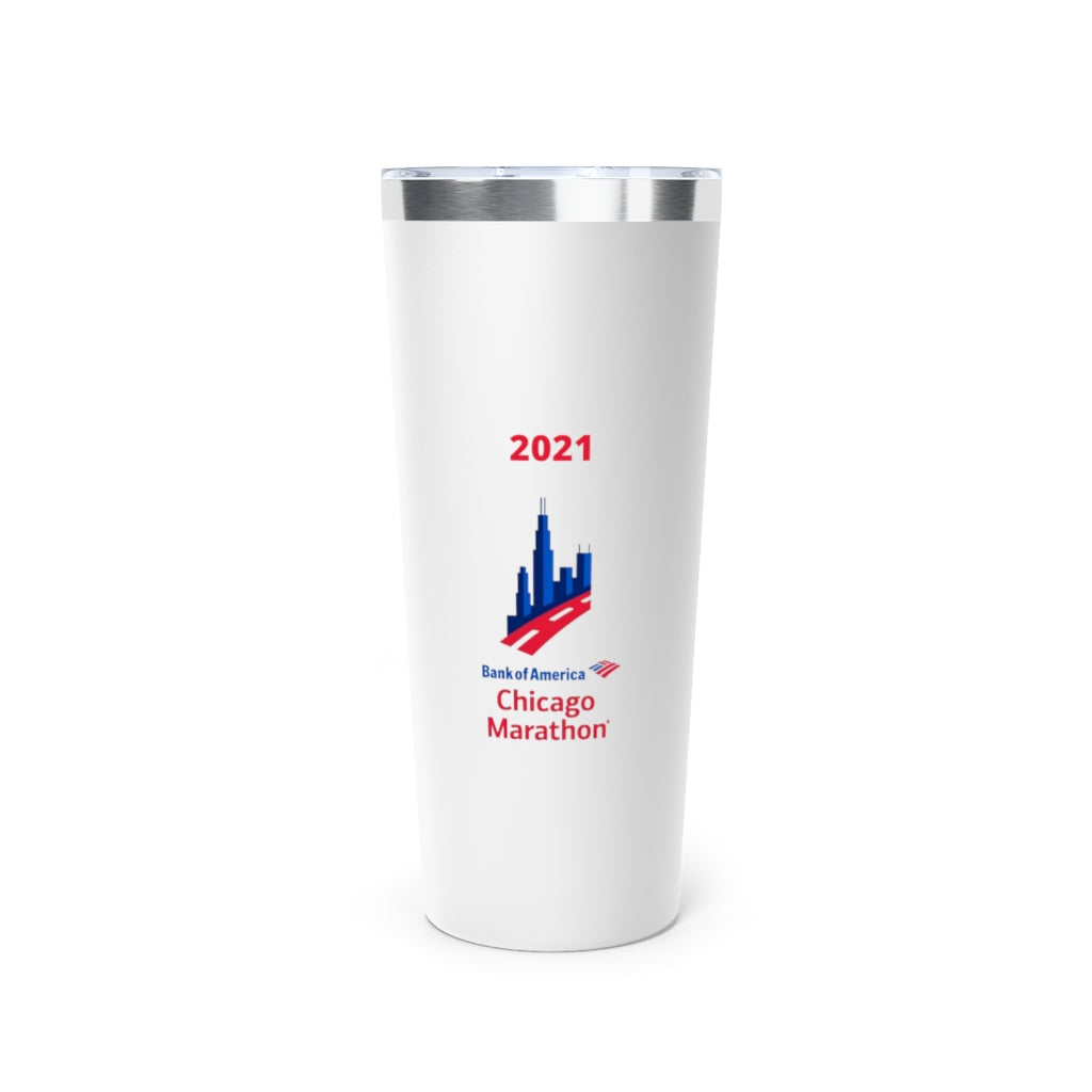 Chicago Travel Mug, Copper Vacuum Insulated Tumbler, 22oz, Runners Gift, Personalized Marathon Gift