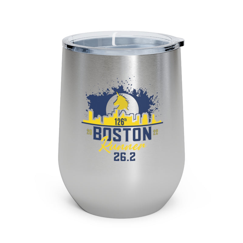 Boston, Wine Tumbler, Boston 26.2, Boston Qualified, 12oz Insulated Wine Tumbler, Boston Runner,