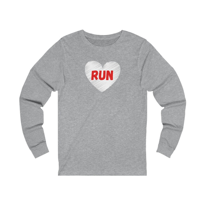 Love Run Shirt, I Love Running, I Heart Running, Unisex Jersey Long Sleeve Tee