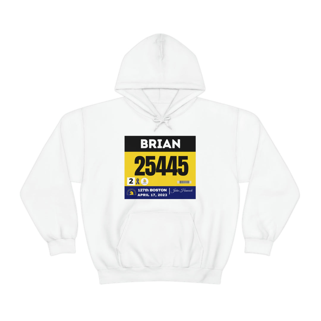 Boston Bib Hoodie, Marathon Hoodie, Personalized Marathon Hoodie, Boston Runner, 2023 Boston Bib, Unisex Heavy Blend™ Hooded Sweatshirt