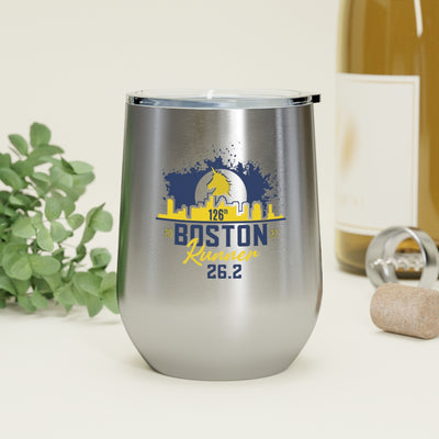 Boston, Wine Tumbler, Boston 26.2, Boston Qualified, 12oz Insulated Wine Tumbler, Boston Runner,
