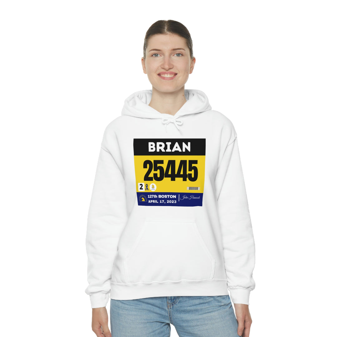 Boston Bib Hoodie, Marathon Hoodie, Personalized Marathon Hoodie, Boston Runner, 2023 Boston Bib, Unisex Heavy Blend™ Hooded Sweatshirt