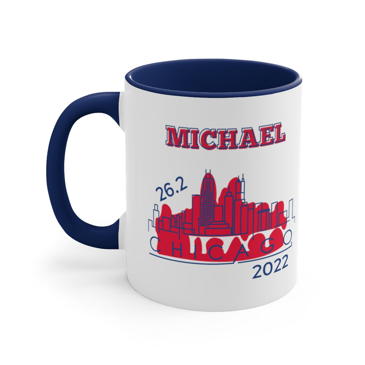 Chicago Marathon, Chicago Bib Cup, Accent Coffee Mug, 11oz, 26.2, Chicago Cup, Chicago Marathon Gift, Custom Marathon Gift, 2022 Chicago