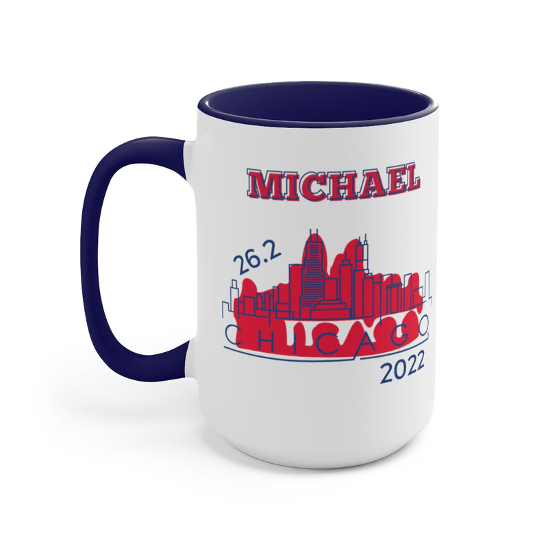 Chicago Marathon, Chicago Bib Cup, Accent Coffee Mug, 15oz, 26.2, Chicago Cup, Chicago Marathon Gift, Custom Marathon Gift, 2022 Chicago
