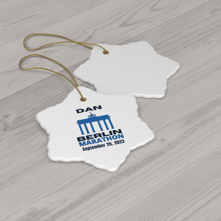 Berlin Marathon, Ceramic Ornament, Custom Berlin Marathon Gift, Berlin 26.2, Marathon Majors, Berlin Marathon Ornament