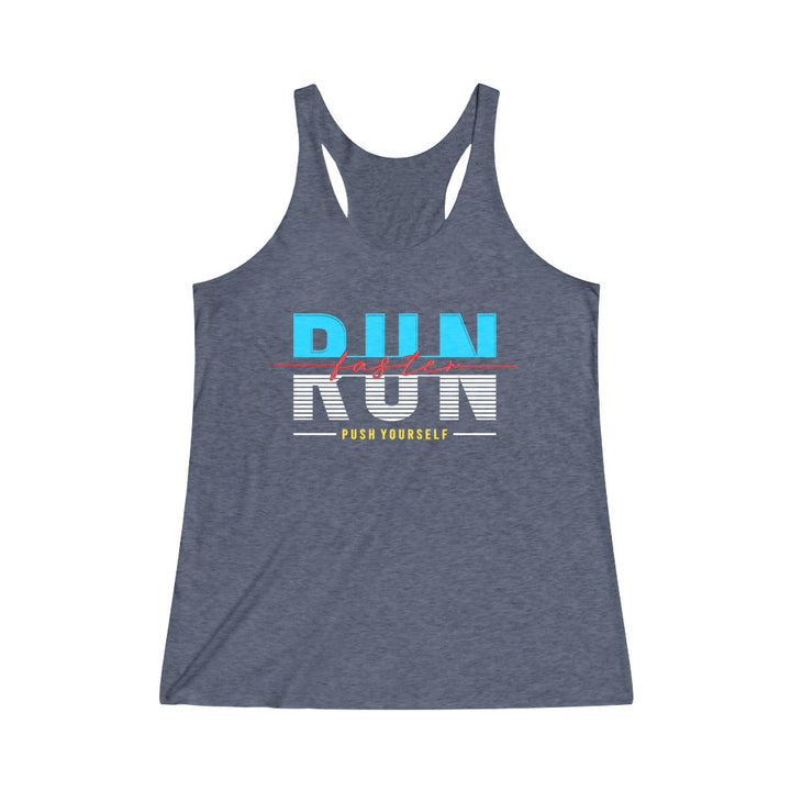 Run Faster Tank, Women's Tri-Blend Racerback Tank, Runner Tank, Runner Tank