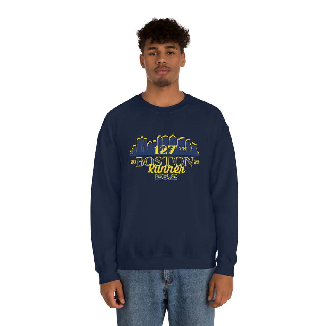 Boston 26.2 Support Crew Sweatshirt, Boston Support Crew, Unisex Heavy Blend Crewneck Sweatshirt