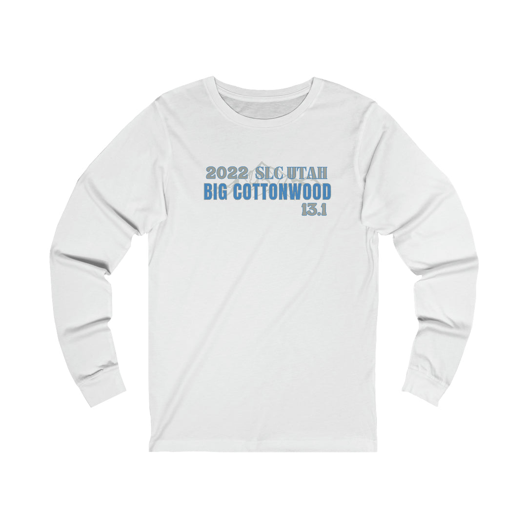 Big Cottonwood, Half Marathon, 13.1, Unisex Jersey Long Sleeve Tee, Big Cottonwood Half Marathon, Utah Half Marathon Tee