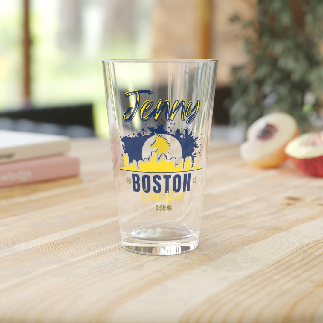 Boston, 26.2 Pint Glass, 16oz, Boston Runner, Gift for Boston Qualifier, Boston Beer Glass